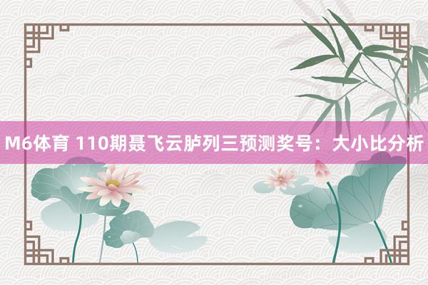 M6体育 110期聂飞云胪列三预测奖号：大小比分析