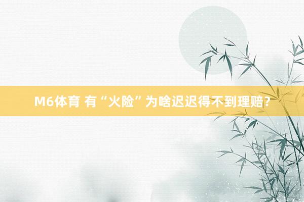 M6体育 有“火险”为啥迟迟得不到理赔？