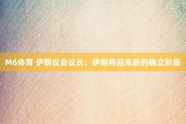 M6体育 伊朗议会议长：伊朗将迎来新的确立阶段