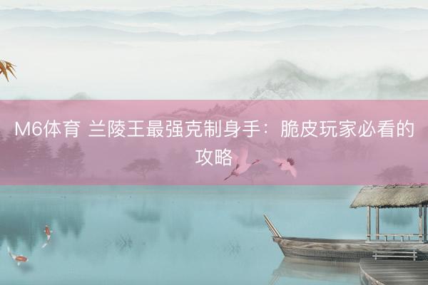M6体育 兰陵王最强克制身手：脆皮玩家必看的攻略