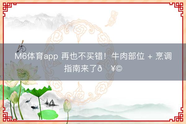 M6体育app 再也不买错！牛肉部位 + 烹调指南来了🥩
