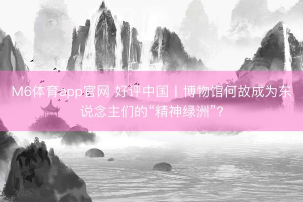 M6体育app官网 好评中国丨博物馆何故成为东说念主们的“精神绿洲”？